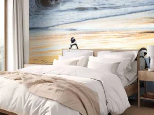 Sale Zwartvoetpinguïns lopen uit de zee fotobehang Dieren
