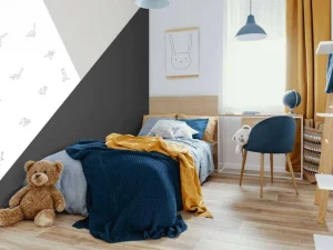 Discount Zwart-wit driehoeken met dino's Kinderkamer
