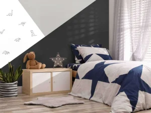 Discount Zwart-wit driehoeken met dino's Kinderkamer