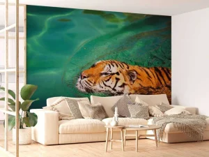 Fashion Zwemmende tijger fotobehang Dieren