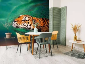 Fashion Zwemmende tijger fotobehang Dieren